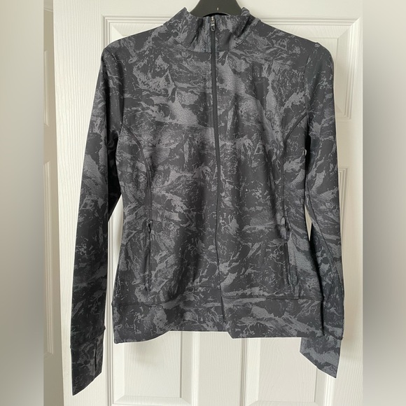Lole Grey Patterned Zip Up Jacket Size M - Picture 2 of 4